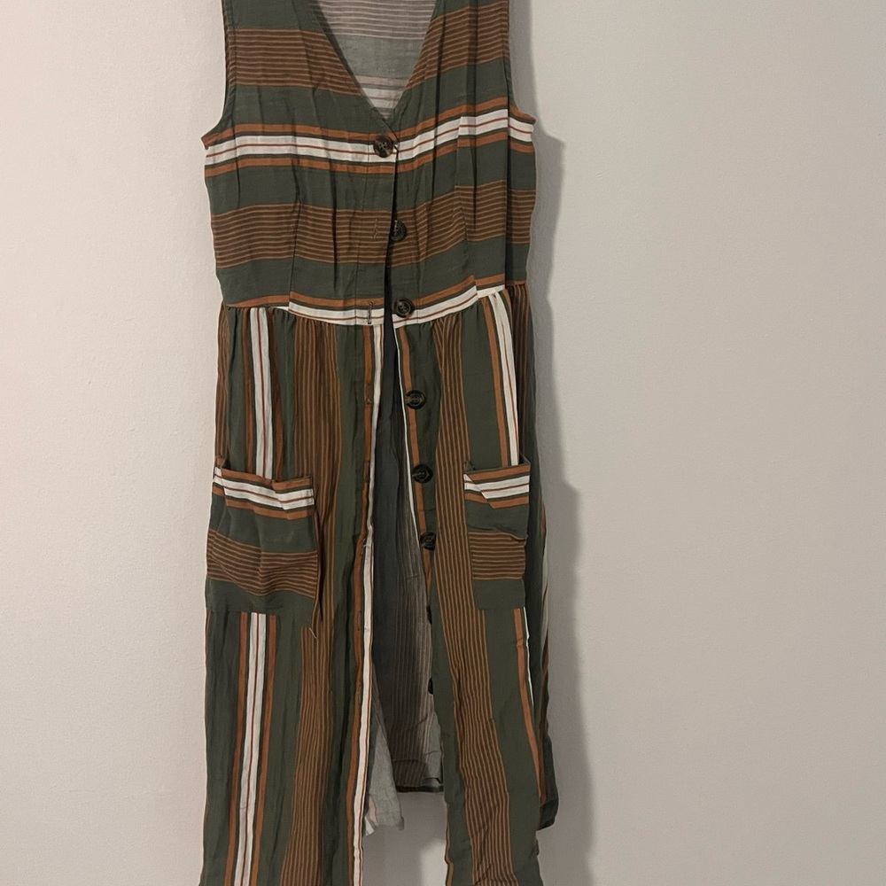 Mine Multicolor Striped Button-Down Jumpsuit